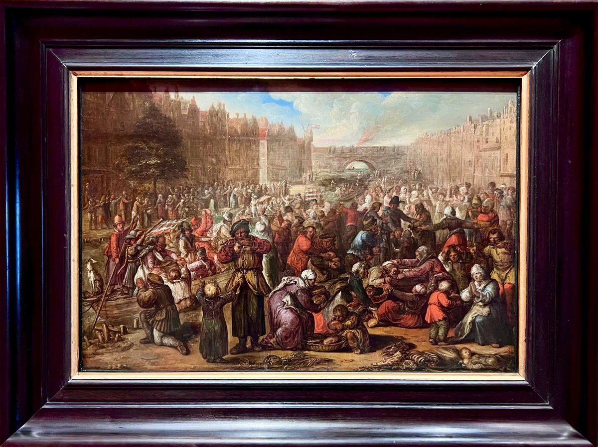 BoerLeen's tweet photo. De uitdeling van haring en wittebrood na de opheffing van het beleg van #Leiden op 3 oktober 1574, 1574, Otto van Veen 

#LeidensOntzet #LeidsOntzet #3oktober https://t.co/wwpIhGsz0T