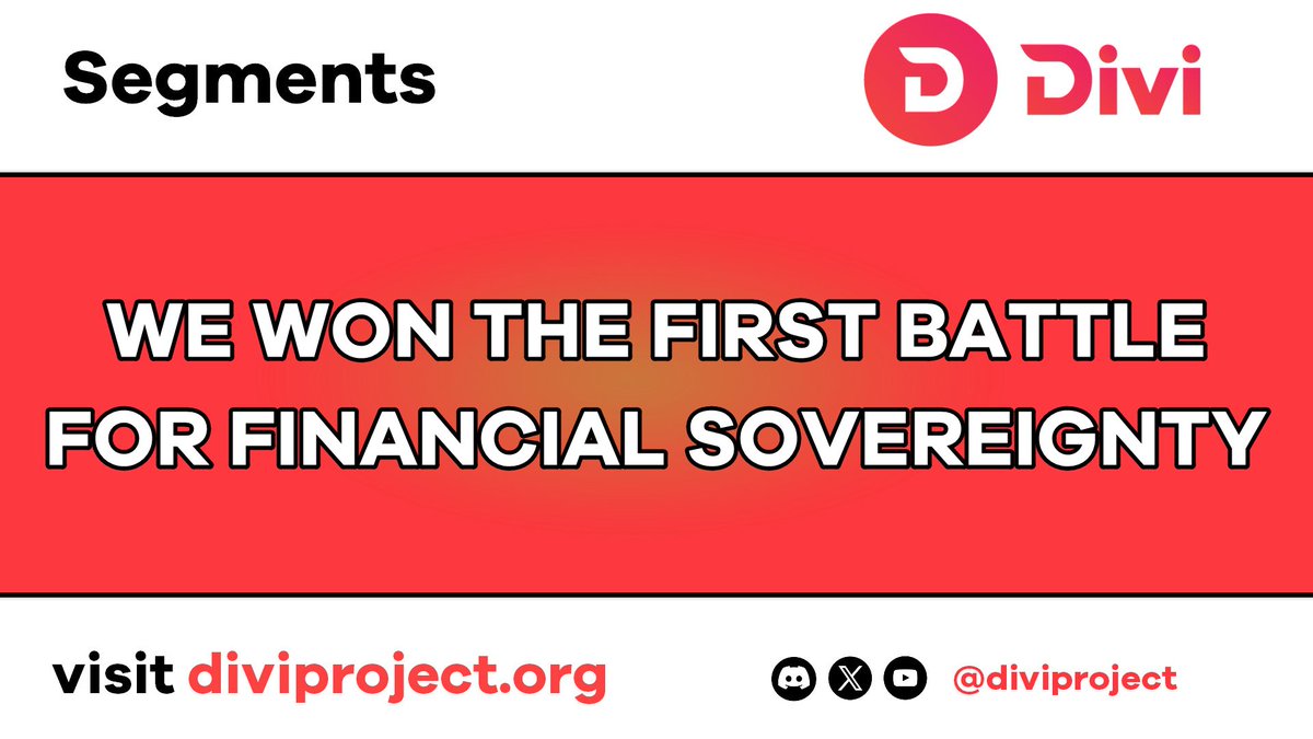 DiviProject's tweet image. 𝗗𝗶𝘃𝗶 𝗦𝗲𝗴𝗺𝗲𝗻𝘁𝘀 🗞️ 

📜 We Won The First Battle For Financial Sovereignty
🔗 youtube.com/watch?v=rYxoCj…

#DiviSegments $Divi #Sovereignty