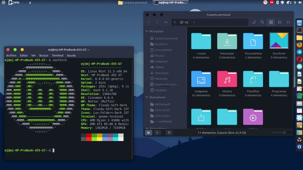 max3wer's tweet image. Les deseo que tengan un feliz y tranquilo #ViernesDeEscritorio #LinuxMint #Cinnamon #GNU/Linux