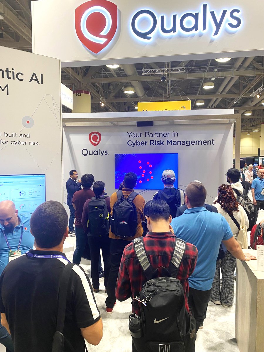 qualys's tweet photo. Day 2 at #SecTorCA was another full day of engagement at the @Qualys booth. @TD_Canada's Rebecca Ma shared how she reduces cyber risk with @Qualys, followed by a VMDR demo and packed sessions on patch, cloud, and app security. Thanks for joining us at Booth 703! https://t.co/yvWGlob1Pb