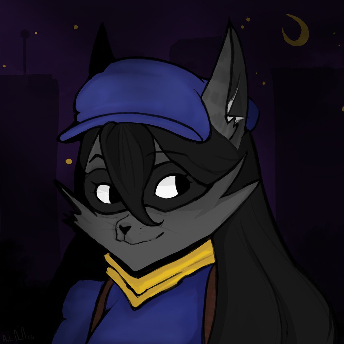 DamnCatDogThing's tweet photo. My Trash Muncher as Sly cooper for Halloween. 
#oc #originalartwork #charactersketch #digitalart #Raccoon #slycooper #digitalpainting #procreateart https://t.co/QmfwCfIB1F