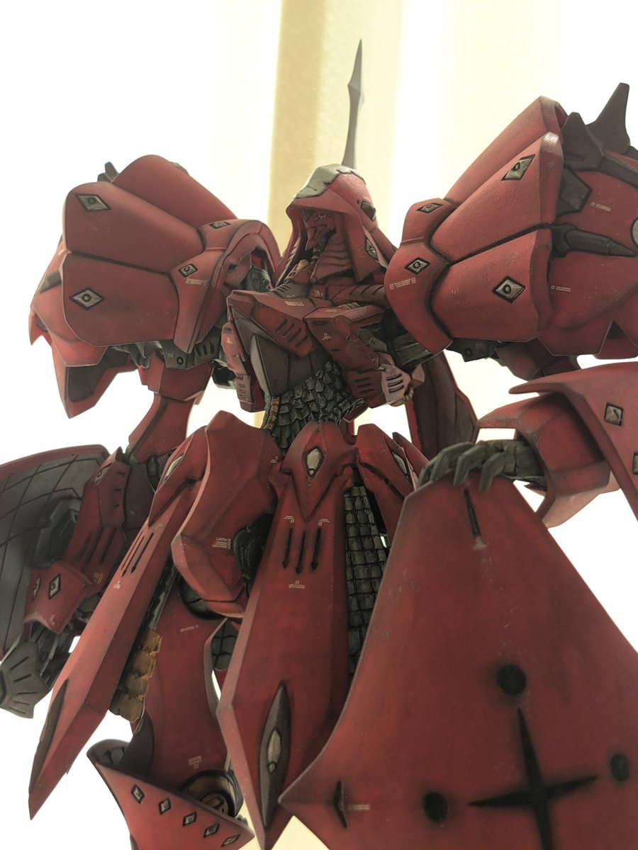 「1/100「サイレンF型」完成した! 今回は筆塗り全塗装に挑戦。塗料はいつものア」|大西巷一：『星天のオルド　タルク帝国後宮秘史』連載中のイラスト