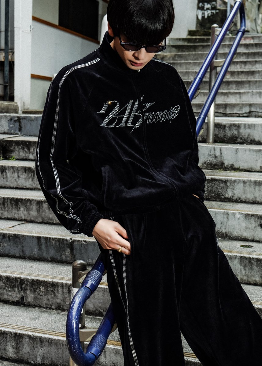 24karats RHINESTONE VELOUR JERSEY SET-UP