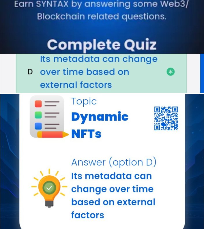 MissyOgo's tweet image. Syntax Verse📍 Daily /General Quiz For Today
Date: 03/10/2025
Daily Quiz📌
📍Answer: 👉 Option D )
⭐️Reward: 20 $SYN )
📌General Quiz Question: AI Crypto Security
📍Answers: D-C-B-A
Note: Please always compare written answers with the attached images
#xenea #syntax