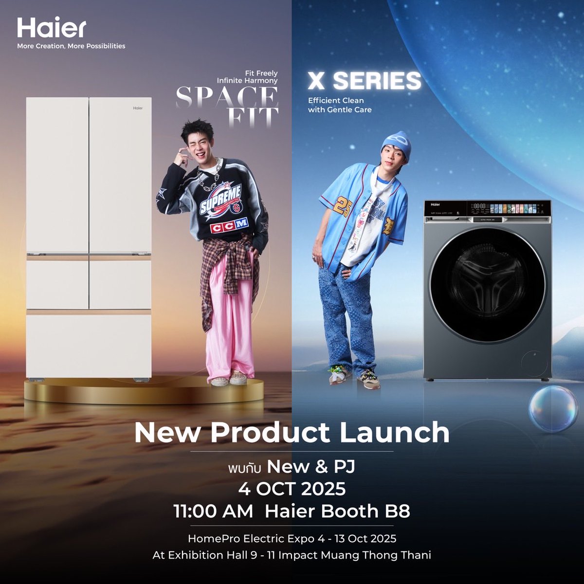 dailyscoopsnews's tweet image. ไฮเออร์ แท็กทีม “นิว-พีเจ” เสิร์ฟความสนุกแบบไม่มีสะดุด 
พร้อมอวดโฉมตู้เย็นและเครื่องซักผ้าสุดคูล ในงาน HomePro Electric Expo 2025

🍦💕: facebook.com/share/p/1DHzZ6…

#Haier #Haierthailand #HaierRefrigerator #HaierWashingMachine #HomePro #HaierxNEWPJ #NEWCHAYAPAK #PJmahidol