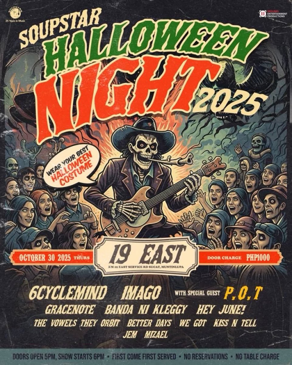 heyjunemusic's tweet image. i-ready na ang mga halloween costume, magtatakutan at magsasaya tayo sa @19East 🎃 see you!!!