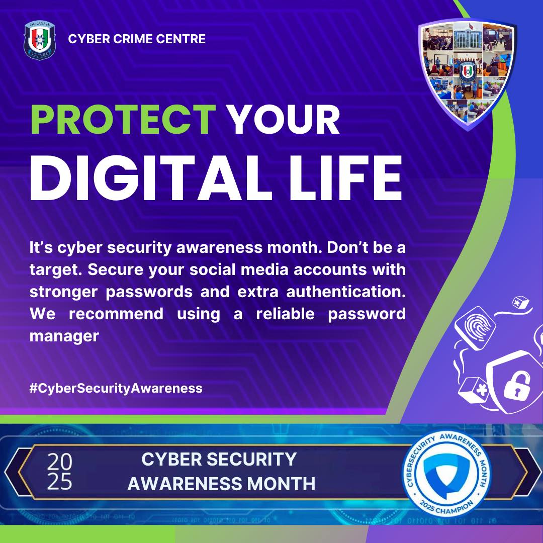 CyberPoliceMv's tweet photo. PROTECT YOUR DIGITAL LIFE
Follow our daily tips and updates to protect your data, your finances, and your family from evolving cyber threats. Let's build a #CyberStrongCommunity together!
#CyberAwarenessMonth2025
#MaldivesPoliceService
#cybercrimecentre https://t.co/vEqRVuyssj