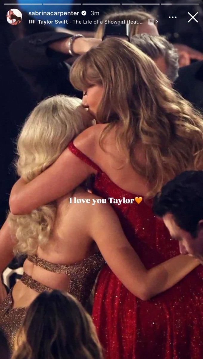 Sabrina Carpenter via Instagram Story.

“I love you Taylor🧡”