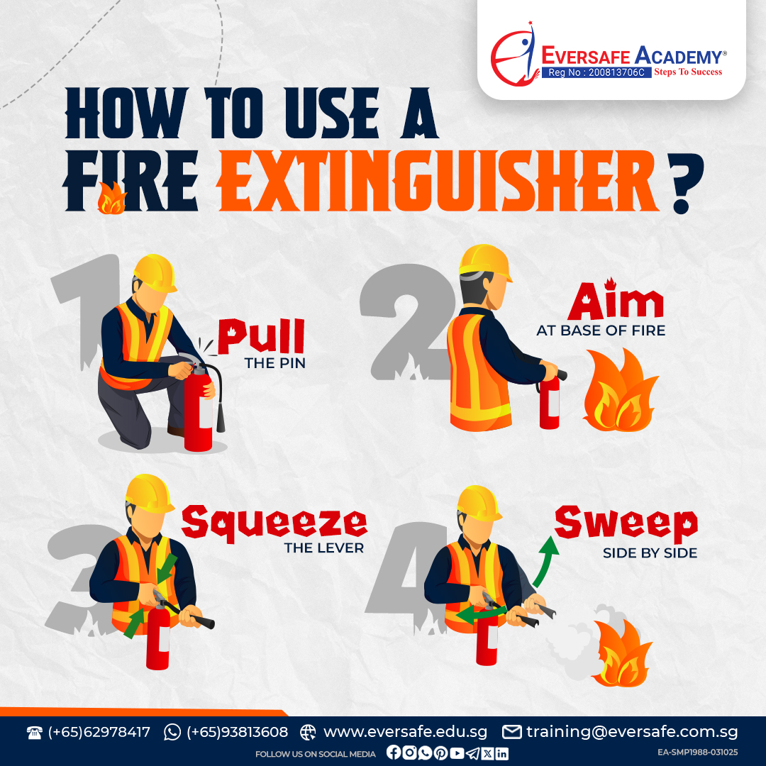 EversafeAcademy's tweet image. STOP a Fire FAST! The 4-Step Method EVERYONE Must Know  | EVERSAFE Academy® Singapore!
📲 WhatsApp: 📱 bit.ly/3JKmp0J
#firesafety #fireextinguisher #PASSmethod #emergencysafety #howtouse #fireprevention #safetytraining #workplacesafety #lifesavingtips #extinguisher