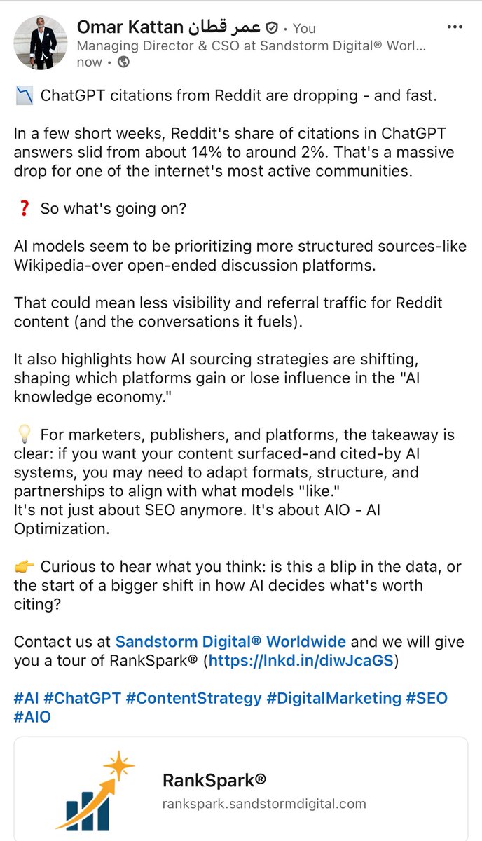 OmarKattan's tweet image. rankspark.sandstormdigital.com via @SandstormDigi #AiO