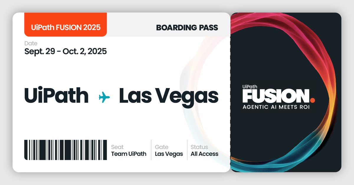 Pack light. The agents are doing the heavy lifting. 🦾 #Vegas, we’re coming for #UiPathFUSION. spr.ly/6019AcCAN