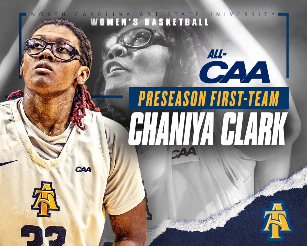 Congratulations to women’s basketball’s Chaniya Clark on being named 2025-26 preseason All-CAA first-team!

#AggieWBB💙💛  #Commit2Grit #WeAboveMe #LevelUp #BeUncommon