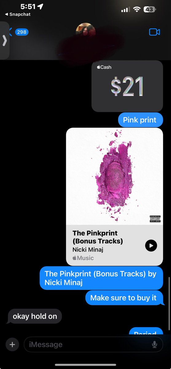 BarbiePlzz's tweet photo. @NICKIMINAJ  making sure my friend buys it , so I sent her money 🫶🏼🫶🏼
#pinkprint #NickiMinaj https://t.co/oV44ZI09RH