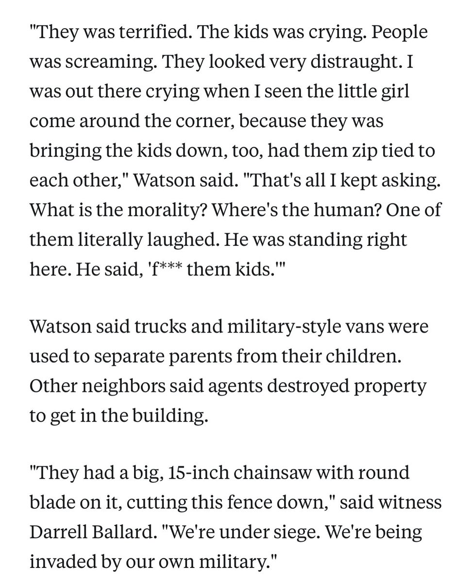 nkalamb's tweet photo. “Fuck them kids.”

That’s literally what an ICE agent said when ICE, the FBI, et al raided an apartment in Chicago, including with a Blackhawk helicopter, separated children from their parents, and zip-tied them to each other. https://t.co/HvQY6MQu13
