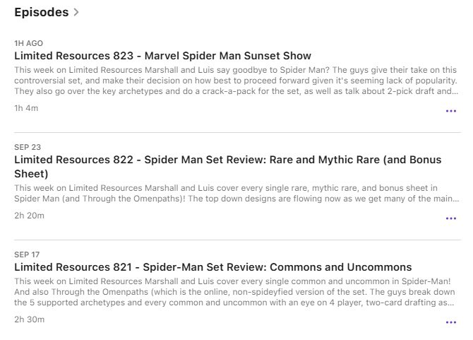 Luis Scott-Vargas (@lsv) on Twitter photo Me and <a href="/Marshall_LR/">Marshall Sutcliffe</a> decided that Spider-Man had a good run, and it’s due time to bid it farewell in the LR Sunset show. Me and <a href="/Marshall_LR/">Marshall Sutcliffe</a> decided that Spider-Man had a good run, and it’s due time to bid it farewell in the LR Sunset show.