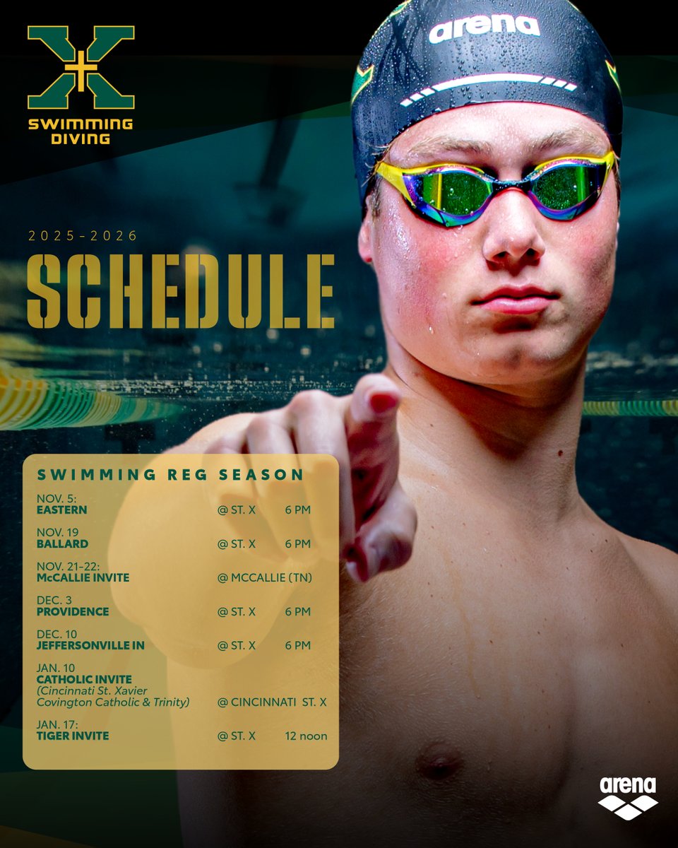 StXTigerSwim's tweet photo. The regular season is UPDATED and LOCKED! With tons of opportunities for swim/dive fans to catch your nationally-ranked Tigers in action!
Let's GO!
#oneteam
#oneroad https://t.co/qUiJDwn87u