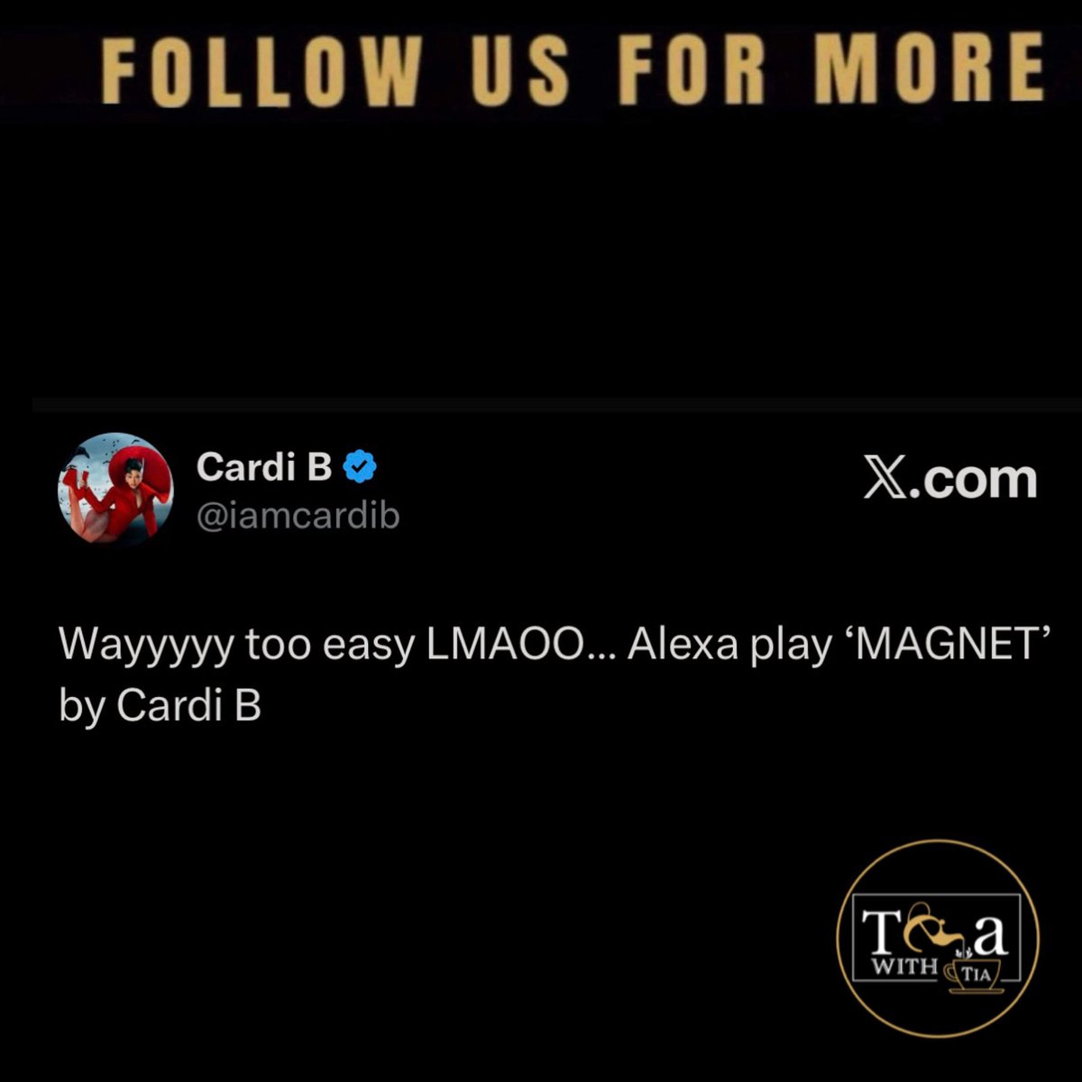 RealTeaWithTia's tweet image. #CardiB appears to be reacting to #JT diss track