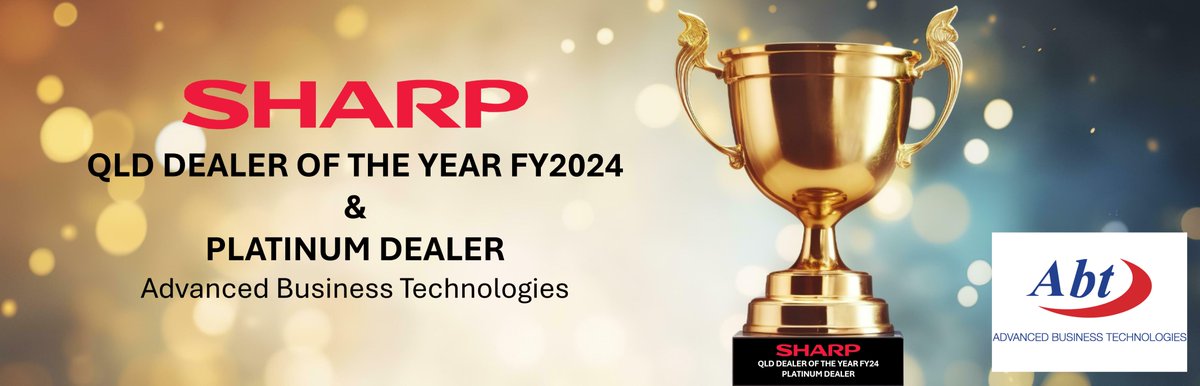 abtgroup_'s tweet photo. Celebrating Excellence!

We are proud to announce that Advanced Business Technologies has been recognized as the Sharp QLD Dealer of the Year FY2024 and a Platinum Dealer! 🏆
A huge thank you to our team and valued customers for making this possible!

DealerOfTheYear #ABT https://t.co/vuz5LtuRNC