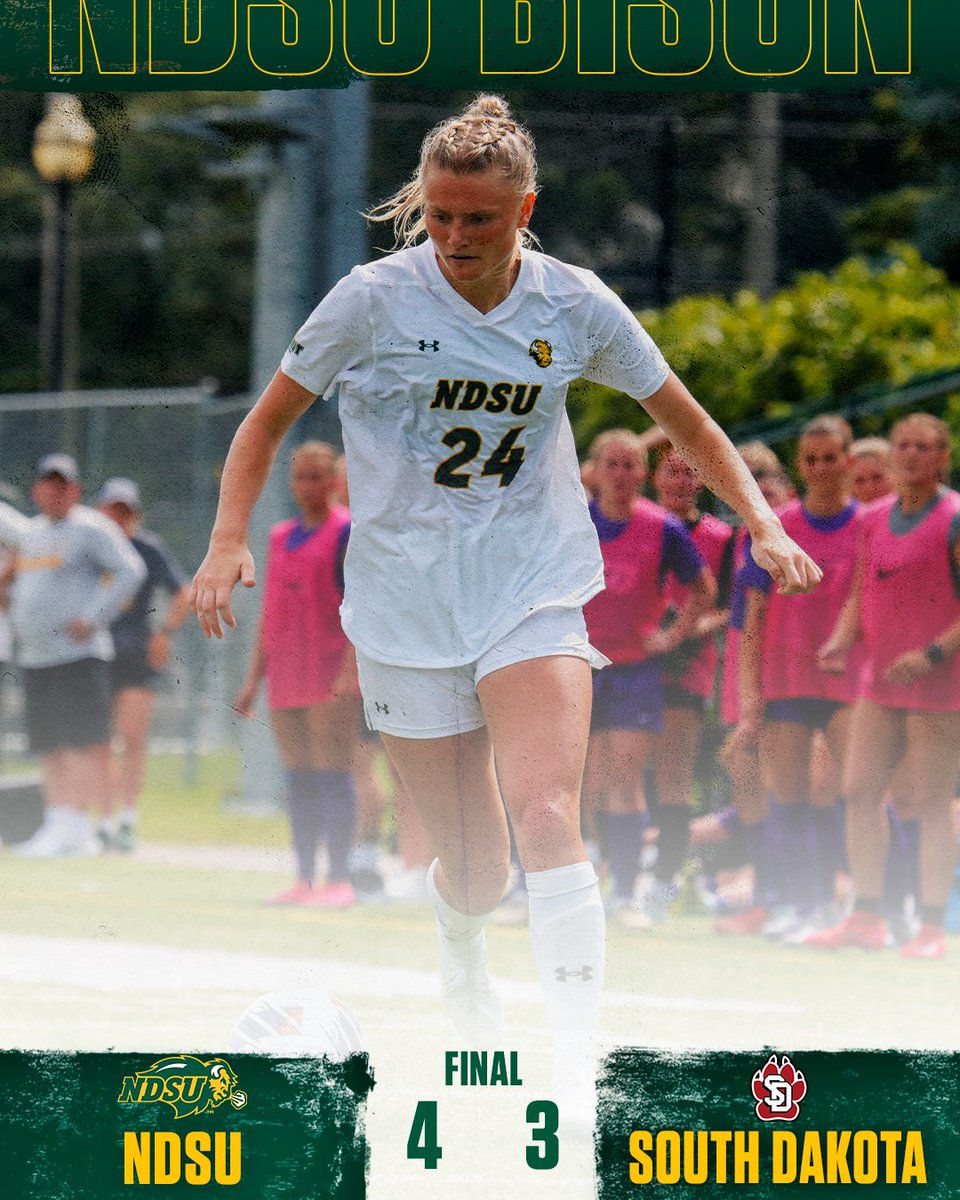 NDSUsoccer's tweet photo. BISON WIN A THRILLER!!! 🤘 https://t.co/inoMe4vo9Q