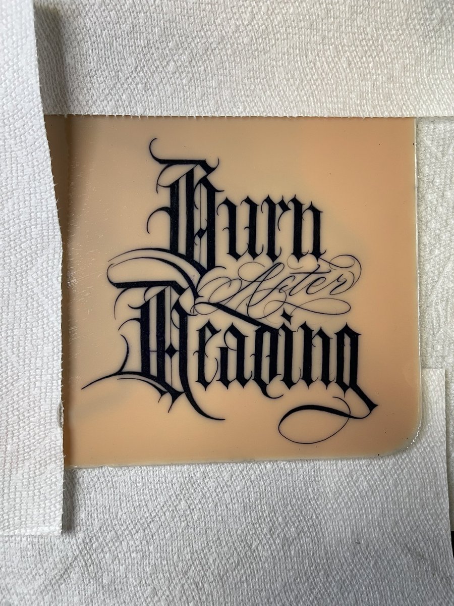 Custom lettering on artificial skin