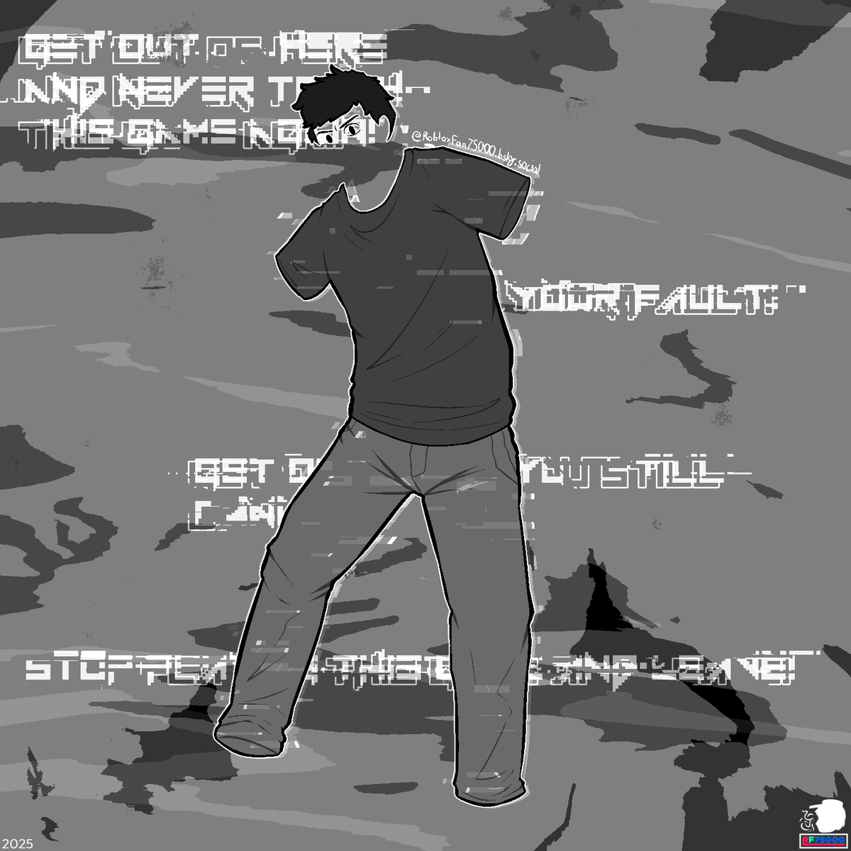 RobloxFan75000's tweet image. Doodletober 2025 - Null (filename2) [Day 2]

&quot;GET OUT WHILE YOU STILL CAN!&quot;