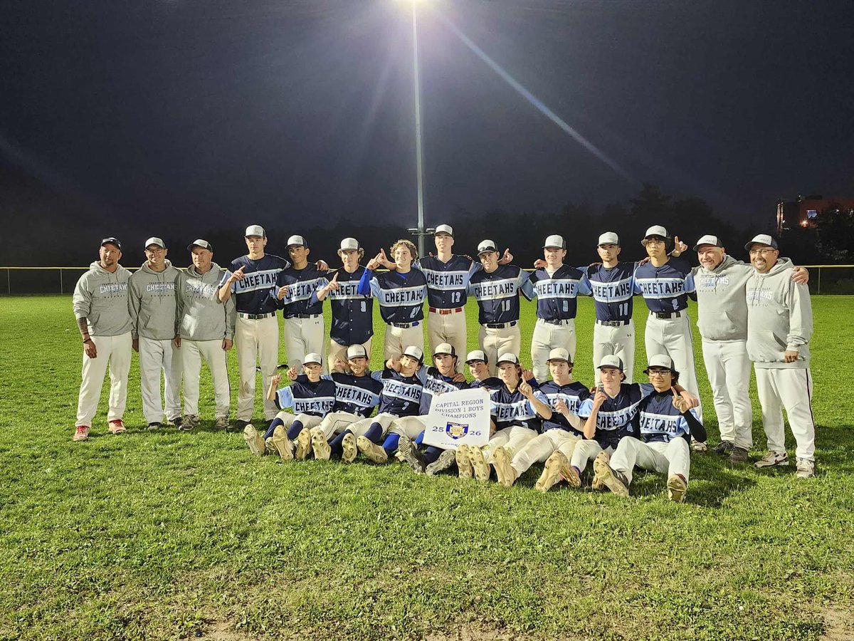 Congrats to Holden Kogon, Sebastian Muise and Nate Turpell and the Cheetahs Boys Baseball team on winning Capital Region Championship!