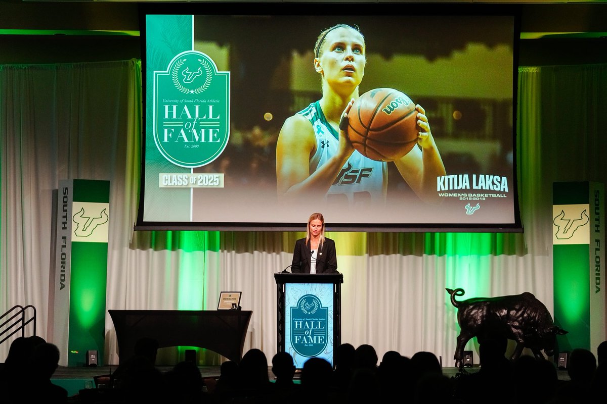 USFWBB's tweet image. A remarkable career, now etched in history. Congrats to @KitLaksa on her induction into the USF Athletics Hall of Fame!