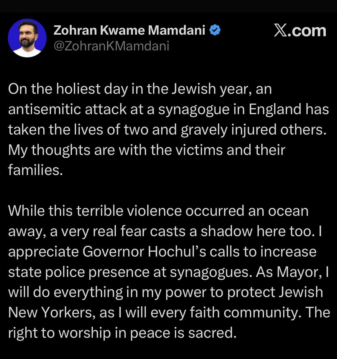 What a liar. He’s been a supporter of the global intifada and defunding the police.