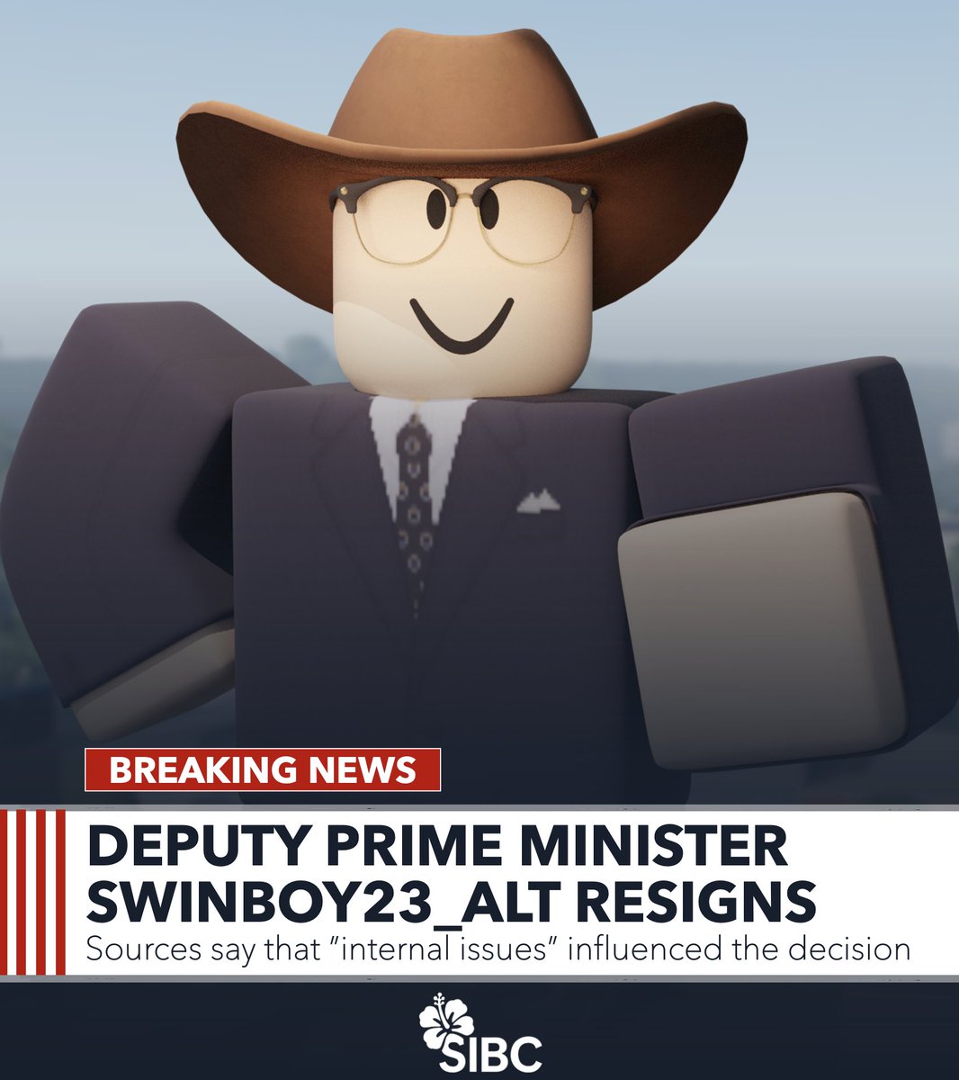 SIBC_RBLX's tweet photo. BREAKING: 

Deputy Prime Minister Swinboy23_alt has abruptly resigned from government with sources telling SIBC that internal issues and tension influenced the decision. https://t.co/Mb92bCpqPC