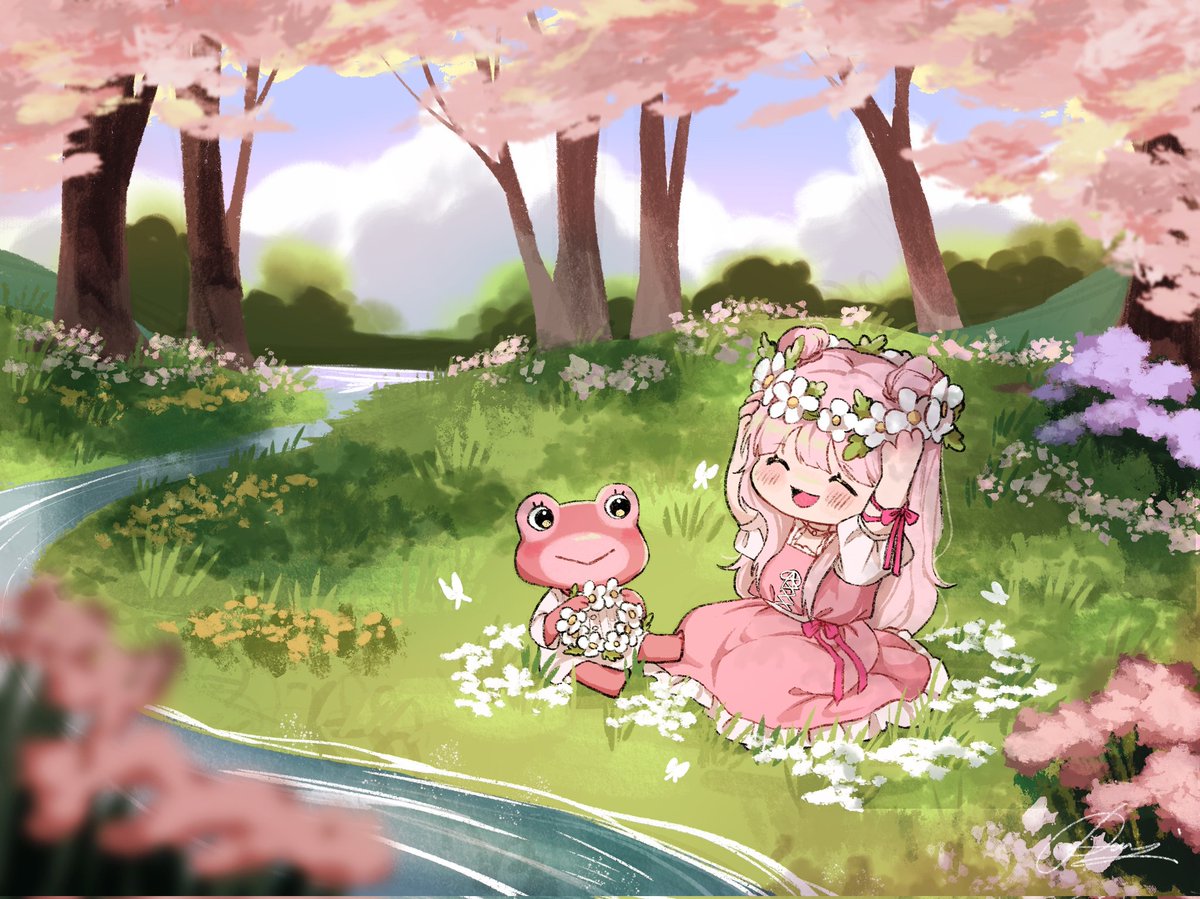 damew__'s tweet photo. 전에 지인분 드렸던 그림🌸 https://t.co/IriRaVaPjb