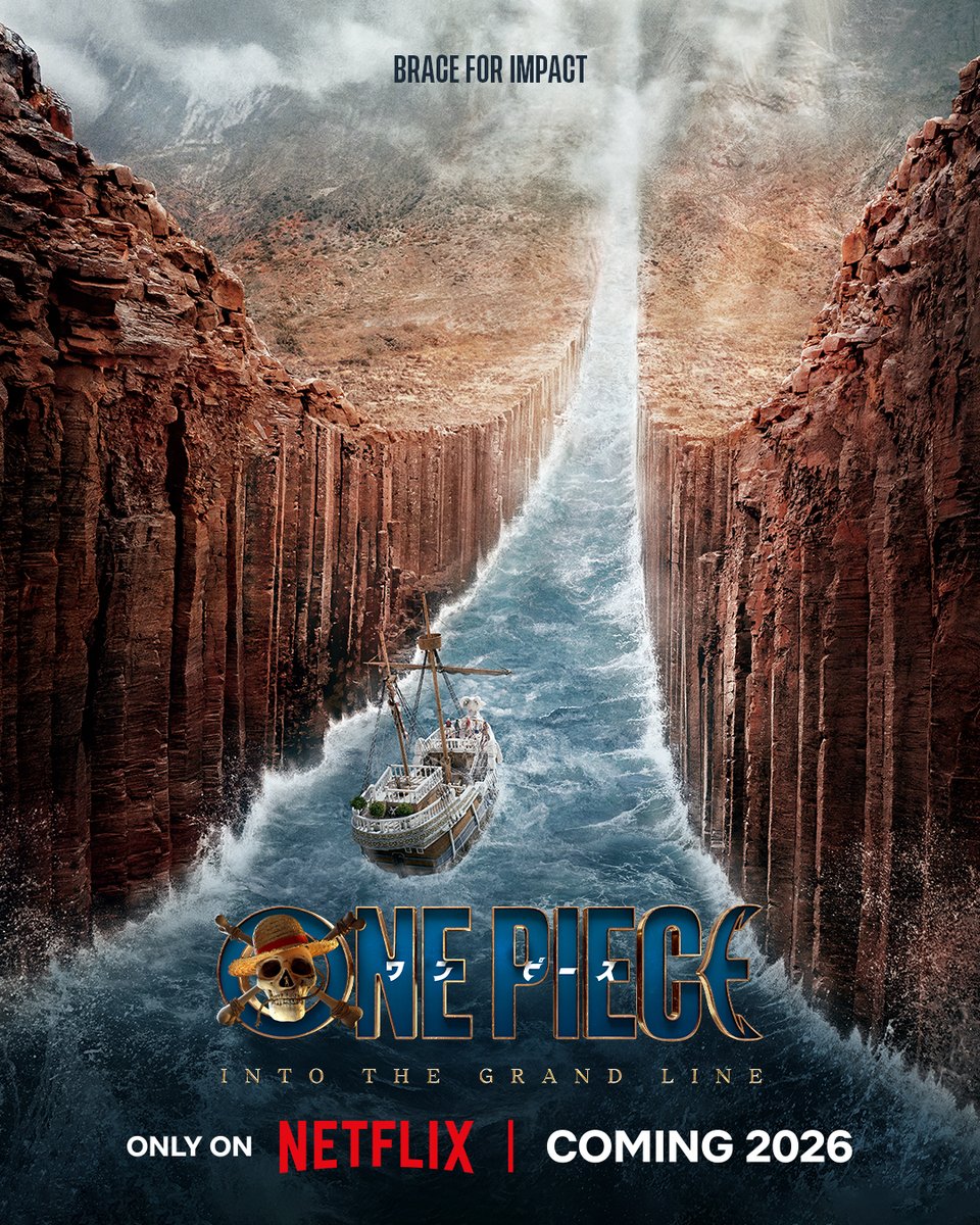▶️ Novo pôster da 2ª temporada da série de ONE PIECE.

📍Estreia em 2026 na #Netflix