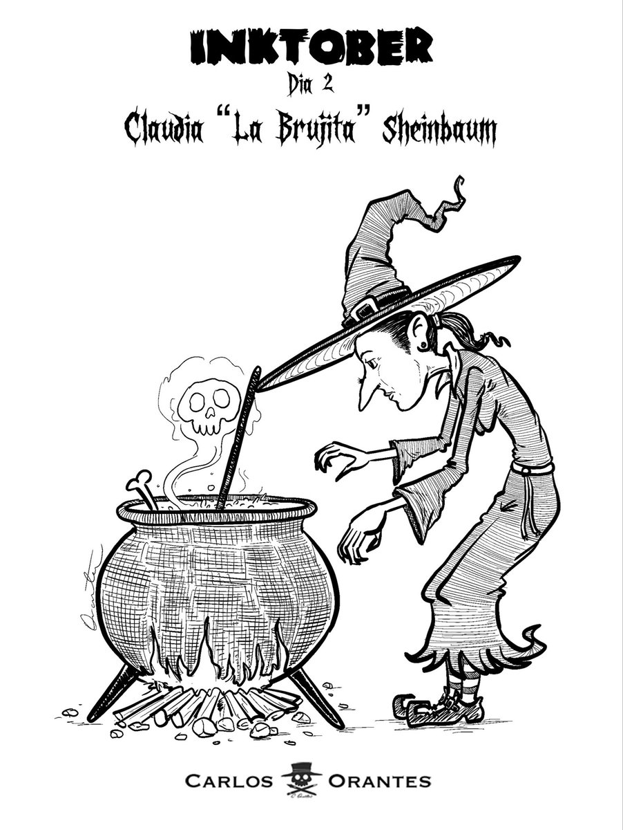 INKTOBER 
Día 2 

Claudia “La Brujita” Sheimbaum 

#inktober #México #Viral