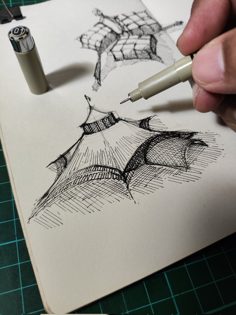 mid181195's tweet photo. Weave the tent sketch 
Inktober 2025 - Day 2 https://t.co/Ehb24deJBd