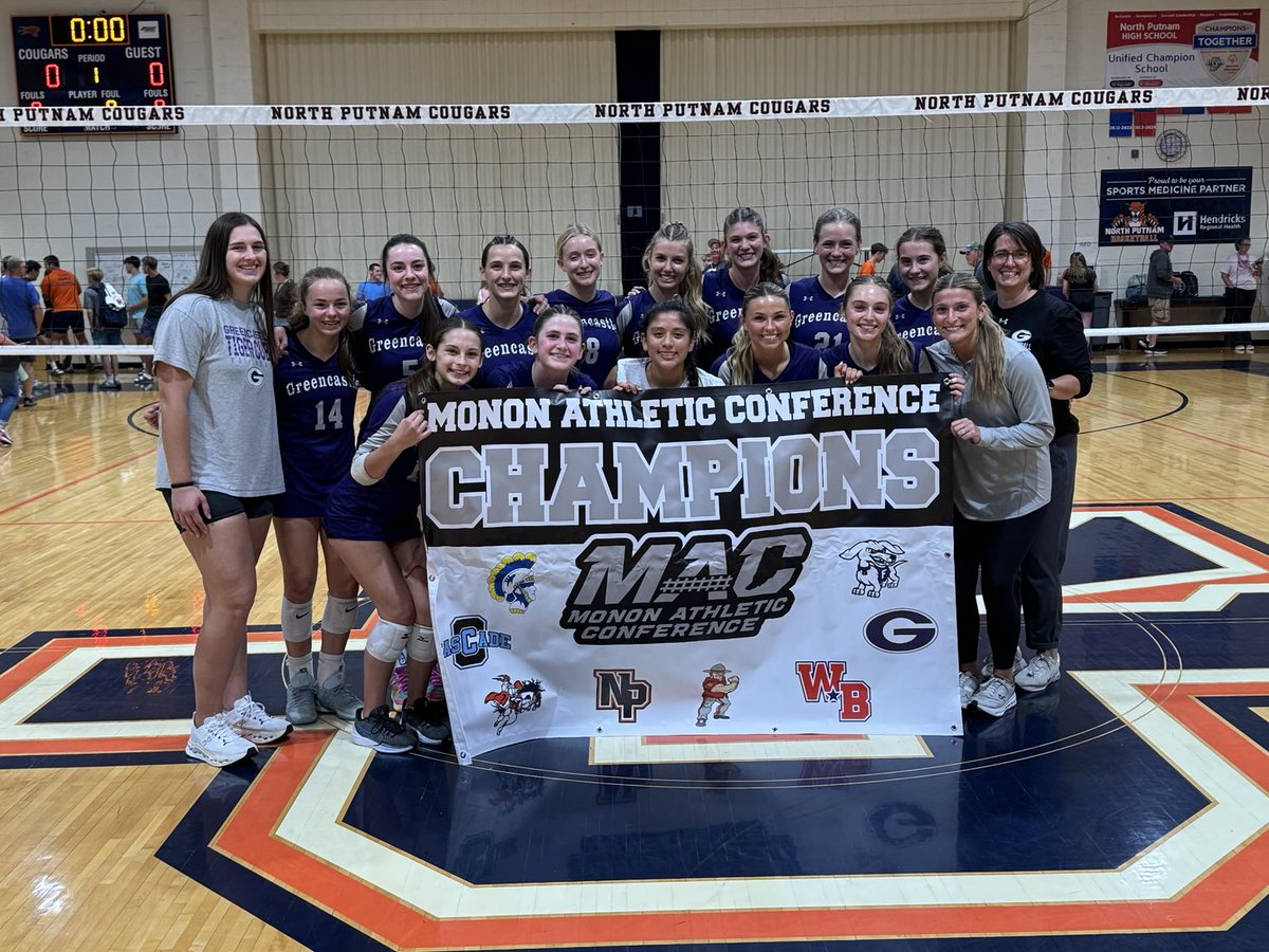 Congratulations Head Coach Denise Meyer and the Lady Tiger Cubs VOLLEYBALL !!!  Monon Athletic Champions !!!  Undefeated 7-0 MAC season   Cubs win at North Putnam 25-14, 25-9, 25-8 tonight