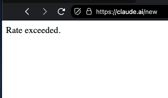 mid-giant database refactor .... 'Rate exceeded' and white screen on website + desktop app. 

no heads up, not even a graceful 'sorry come back in x hrs' ui. 

if i didnt love sonnet 4.5 i would cancel my $250/month MAX ... 

cmon <a href="/AnthropicAI/">Anthropic</a> , <a href="/claudeai/">Claude</a>