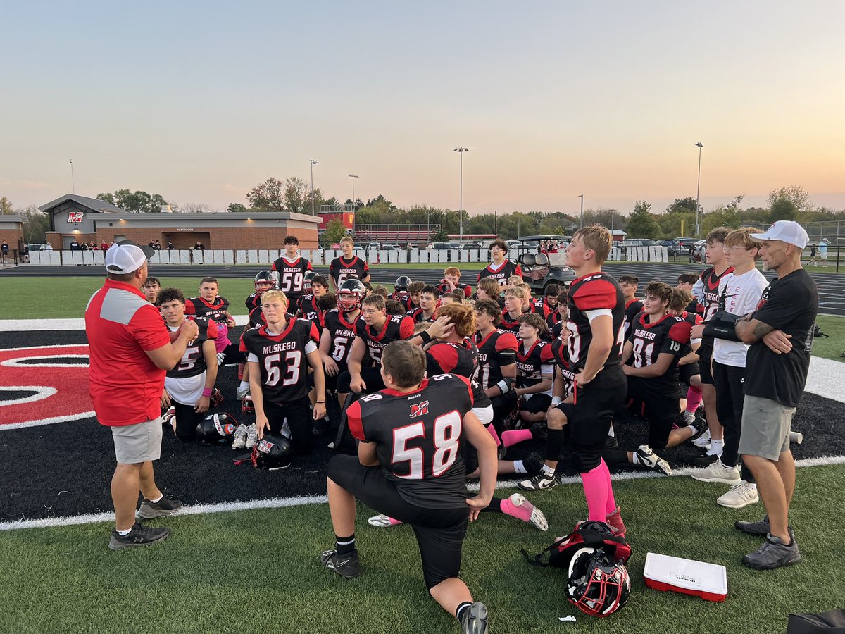 MHSWarriorsFFB's tweet photo. Dominated the LOS tonight. 
Ran hard. Ran often. 

W for the Red Squad vs our Friends from Wales. 🏈 

49-13. 

#SetTheTone #ToneSet https://t.co/ihwzcBCMZP