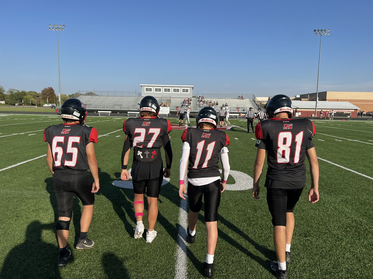 MHSWarriorsFFB's tweet photo. Dominated the LOS tonight. 
Ran hard. Ran often. 

W for the Red Squad vs our Friends from Wales. 🏈 

49-13. 

#SetTheTone #ToneSet https://t.co/ihwzcBCMZP