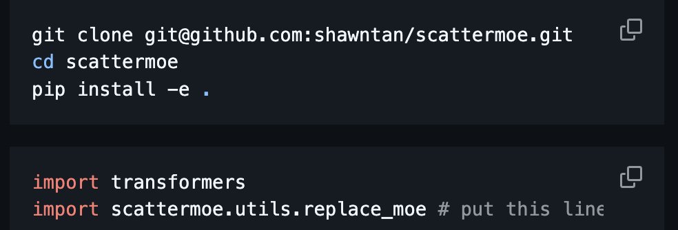 If you want to fine-tune the Granite 4.0 MoE models, Unsloth has a ready-to-go recipe here!

If you're gonna roll your own, I've updated scattermoe to inject a forward pass to the Huggingface implementation that uses scattermoe. 

github.com/shawntan/scatt…