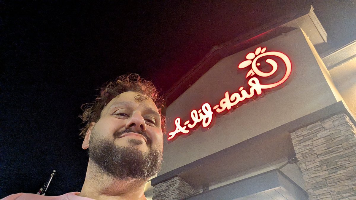 Mihalis84's tweet photo. Well @NeebsOfficial it's finally happening. I flew 4195 miles. Then drove another 24 to finally have @ChickfilA the staff were so nice!!! Bought to tick into my 3 piece strips meal!! Credit to Regina for the great service!! https://t.co/pbNjXn0pty