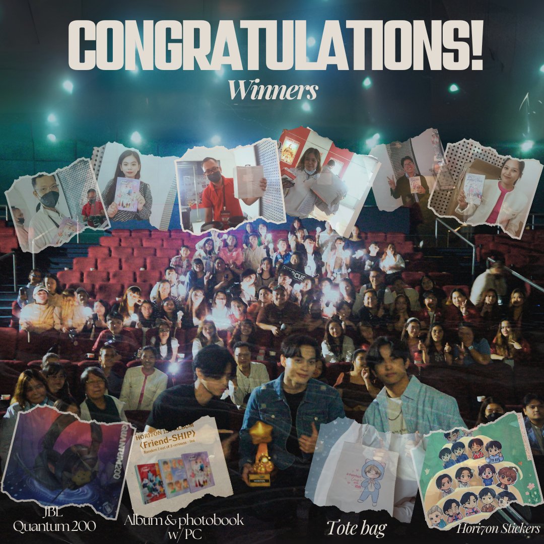 Congratulations to all our winners !!

<a href="/anchorOT7/">Jeff🐲🐲⚓</a>
<a href="/mariejoan_marie/">Marie joan Rivera</a>
<a href="/romeogonzales_/">romeo gonzales</a>
<a href="/vivizumji09/">Michelin Anchorloveade HORI7ON Song Zuer SongNing</a>
@allforh7nVinci
<a href="/MolinaMelo40358/">Melody 🎶⚓</a>

#HORI7ON #호라이즌
#LightsCameraHORIWOOD 
#JUANCASTGoesToHORIWOOD
<a href="/HORI7ONofficial/">HORI7ONofficial</a>
<a href="/HORI7ON_twt/">HORI7ON member</a>