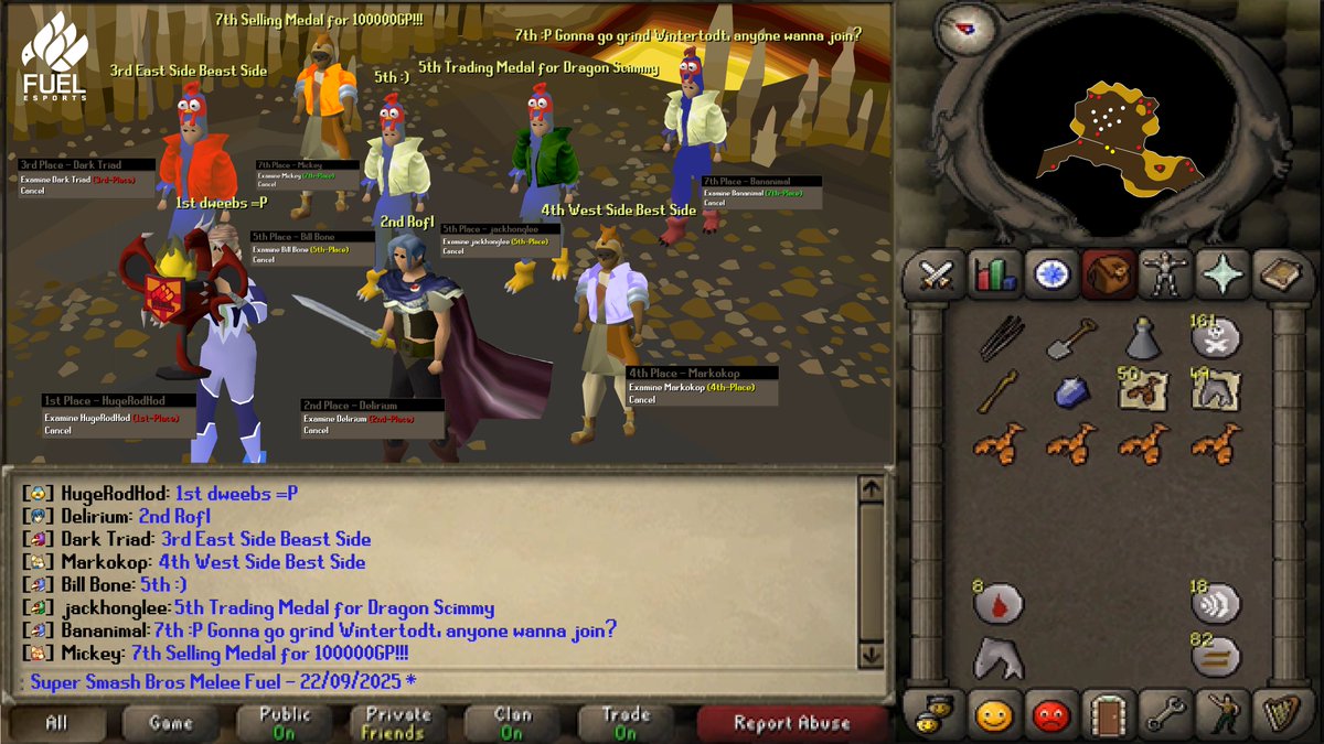 London Ontario's Top 8 Graphic for September 22nd, 2025

1st-HugeRodHod(<a href="/TodHuge/">HugeRodTod</a>)
2nd-Delirium(n/a)
3rd-Dark Triad(<a href="/AyyDeeAyyEmm/">Dark Triad</a>)
4th-Markokop(<a href="/TTVMarkokop/">Markokop</a>)
5th-Bill Bone(<a href="/J0hnnyBahama/">Bill Bone</a>)
5th-jackhonglee(n/a)
7th-Bananimal(n/a)
7th-Mickey(<a href="/mickeyssbm/">Mickey</a>)