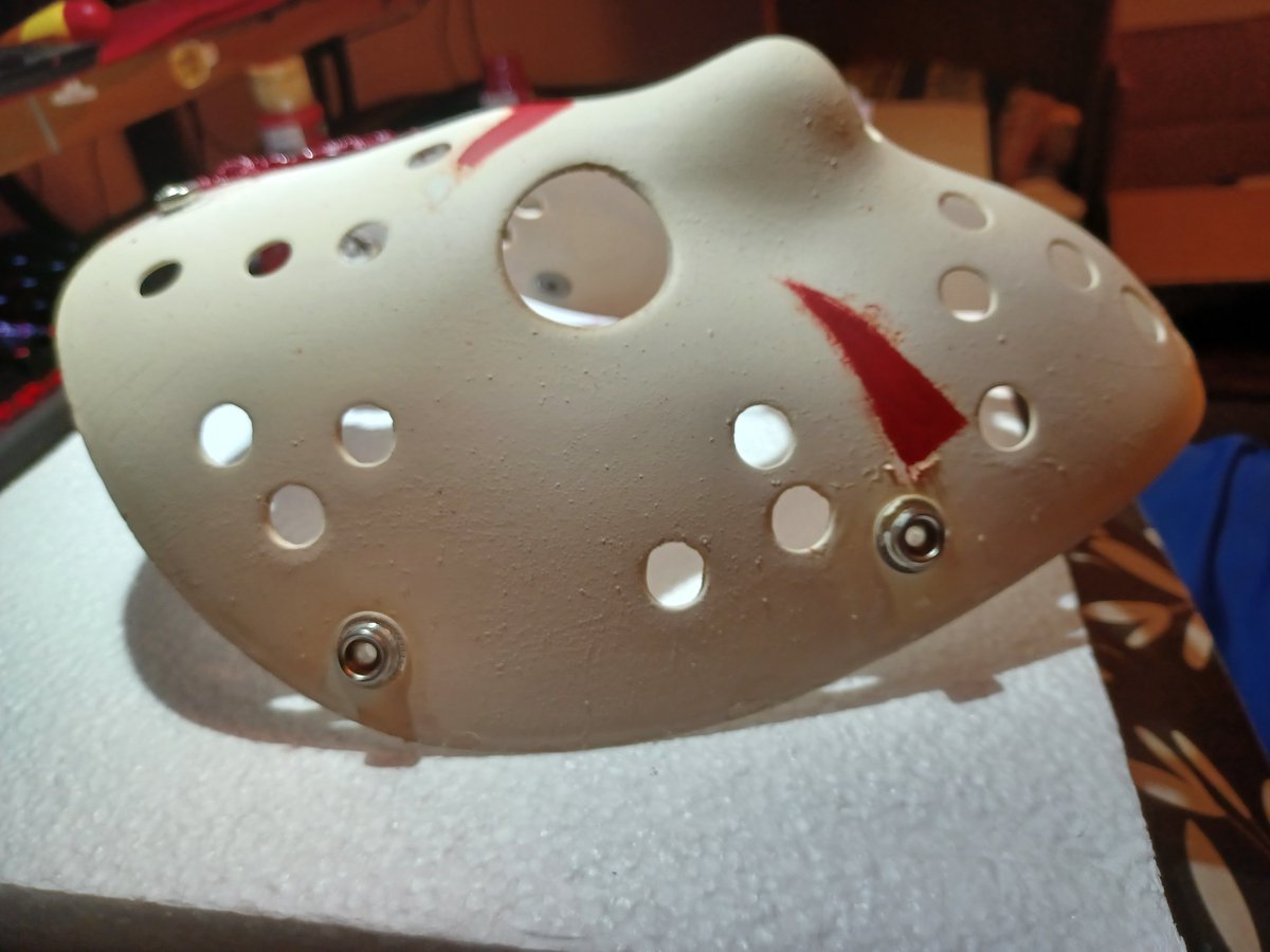 __MrDeath__'s tweet photo. Hey Jason Fans! Created a custom Friday the 13th mask and I think it looks pretty cool! #FridayThe13th #JasonVoorhees #horror #slashermovies https://t.co/AgBSuuYnhz