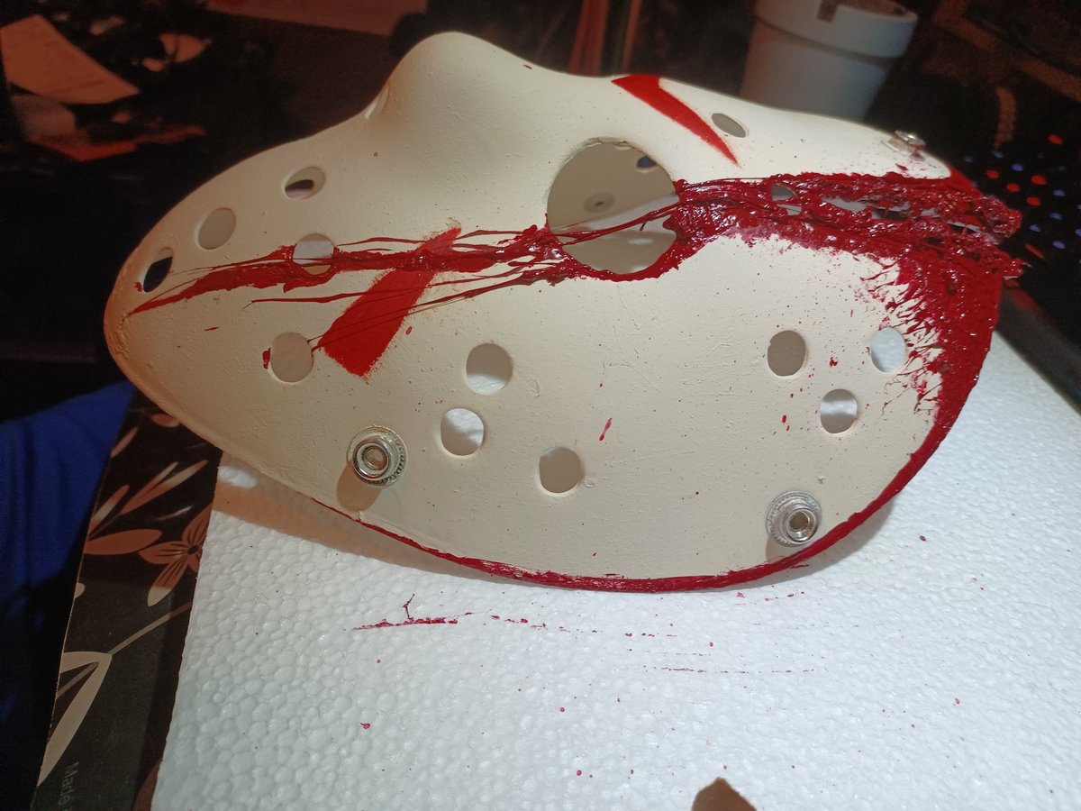 __MrDeath__'s tweet photo. Hey Jason Fans! Created a custom Friday the 13th mask and I think it looks pretty cool! #FridayThe13th #JasonVoorhees #horror #slashermovies https://t.co/AgBSuuYnhz