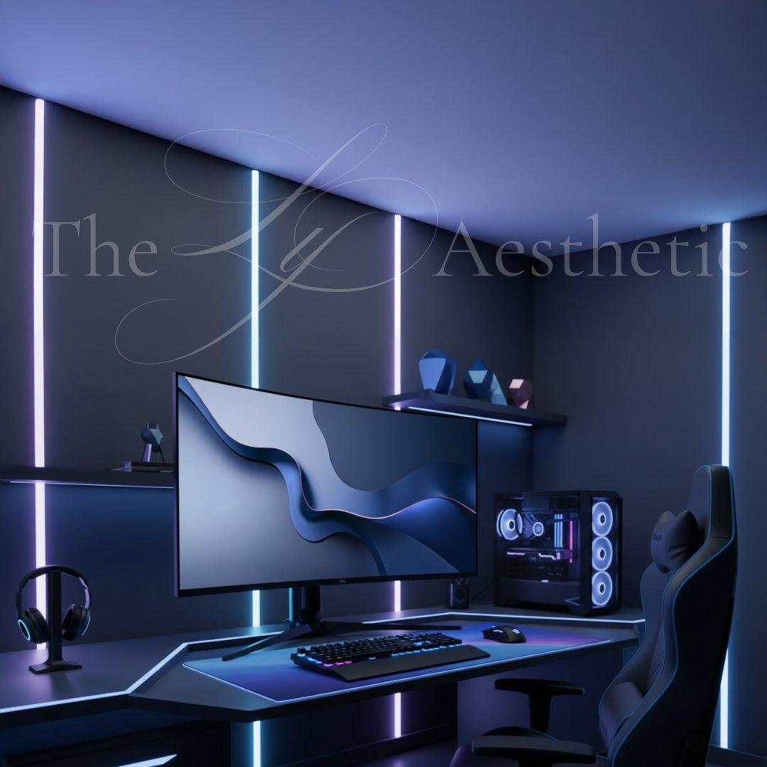 TheLyAesthetic's tweet photo. The fastest way to elevate your screens. 

 Swipe the mockups: see how our Liquid Metal Art transforms any vibe—from futuristic gaming setup to the sleekest office.

https://t.co/bYnhffczrK

#DesktopAesthetic #GamingSetup #wallpapers #GamingSetup https://t.co/Gml6PuxnwA
