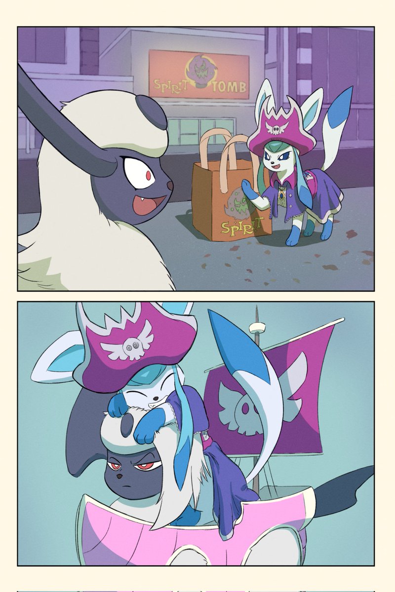 "Let's be pirates!" #pokemon #glaceon #absol