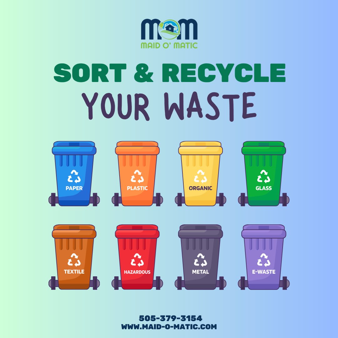 Maidomatic1's tweet photo. ♻️ Clean Homes. Green Planet. 🌎
At Maid O’ Matic, we believe a spotless home should also mean a healthier Earth. 🌱✨ Sort it. Recycle it. Live cleaner, live greener. 💚

📞 505-379-3154
🌐 https://t.co/3JL7V7VvzC

#MaidOMatic #EcoFriendlyCleaning #SortAndRecycle #CleanAndGreen https://t.co/L1cF3KgGki