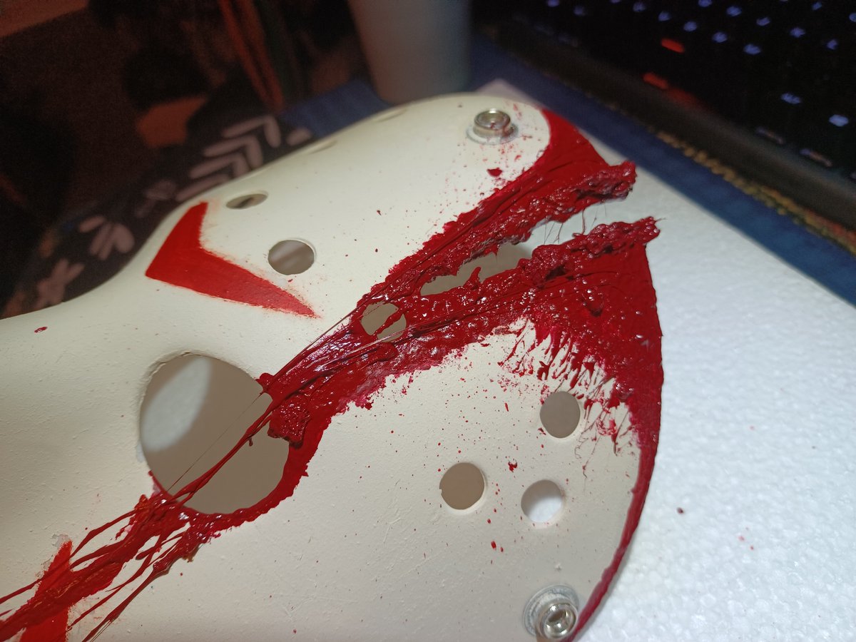 __MrDeath__'s tweet photo. Hey Jason Fans! Created a custom Friday the 13th mask and I think it looks pretty cool! #FridayThe13th #JasonVoorhees #horror #slashermovies https://t.co/0bnrsXQPFU
