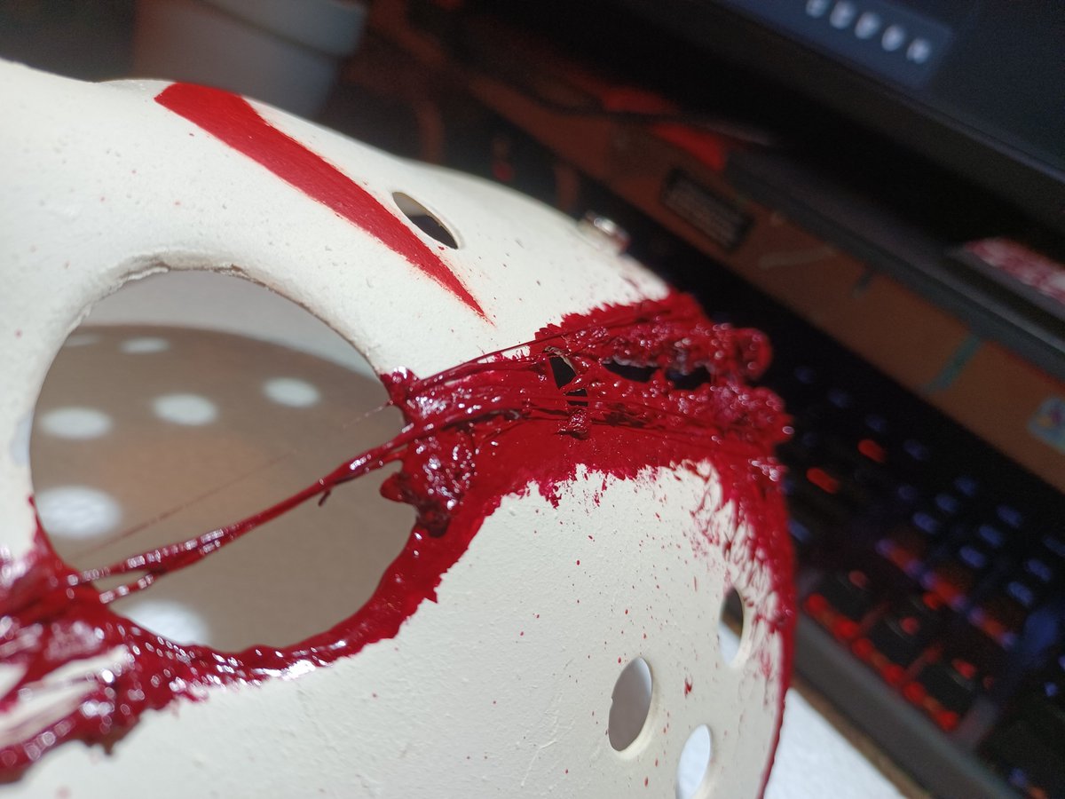 __MrDeath__'s tweet photo. Hey Jason Fans! Created a custom Friday the 13th mask and I think it looks pretty cool! #FridayThe13th #JasonVoorhees #horror #slashermovies https://t.co/0bnrsXQPFU