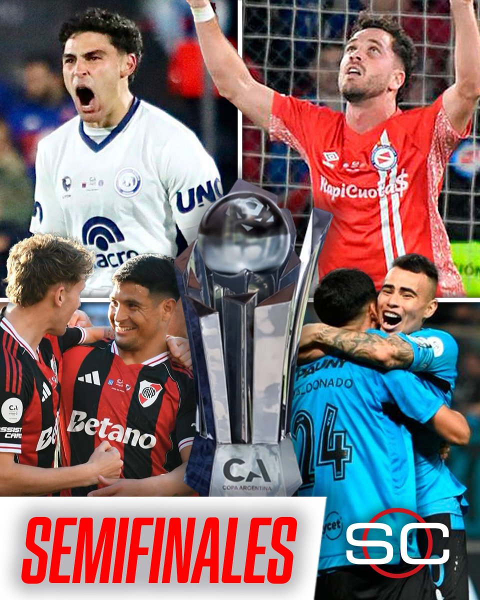 🏆 ¡DE ACÁ SALE EL CAMPEÓN DE LA #CopaArgentina! 🏆

🆚 Independiente Rivadavia vs. River
🆚 Argentinos vs. Belgrano

🤔 ¿Quién levantará el título?