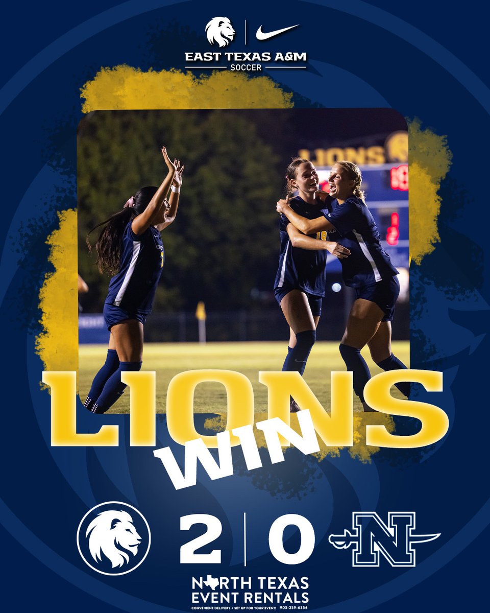 Lion_WSOC's tweet photo. LIONS WIN! Two second-half goals gives @etamuniversity its first @SouthlandSports win of the season! #HailET https://t.co/d8bixdqbNj